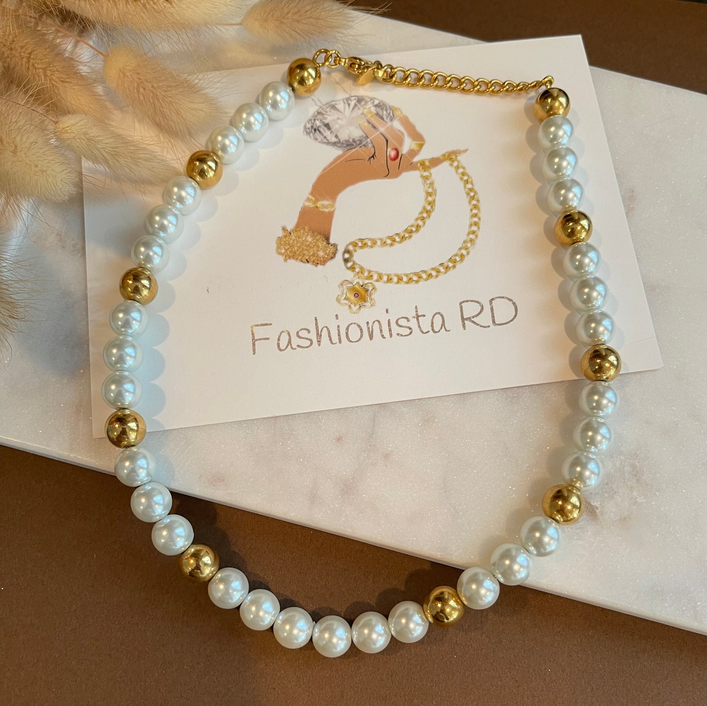 GOLD PEARL NECKLACE