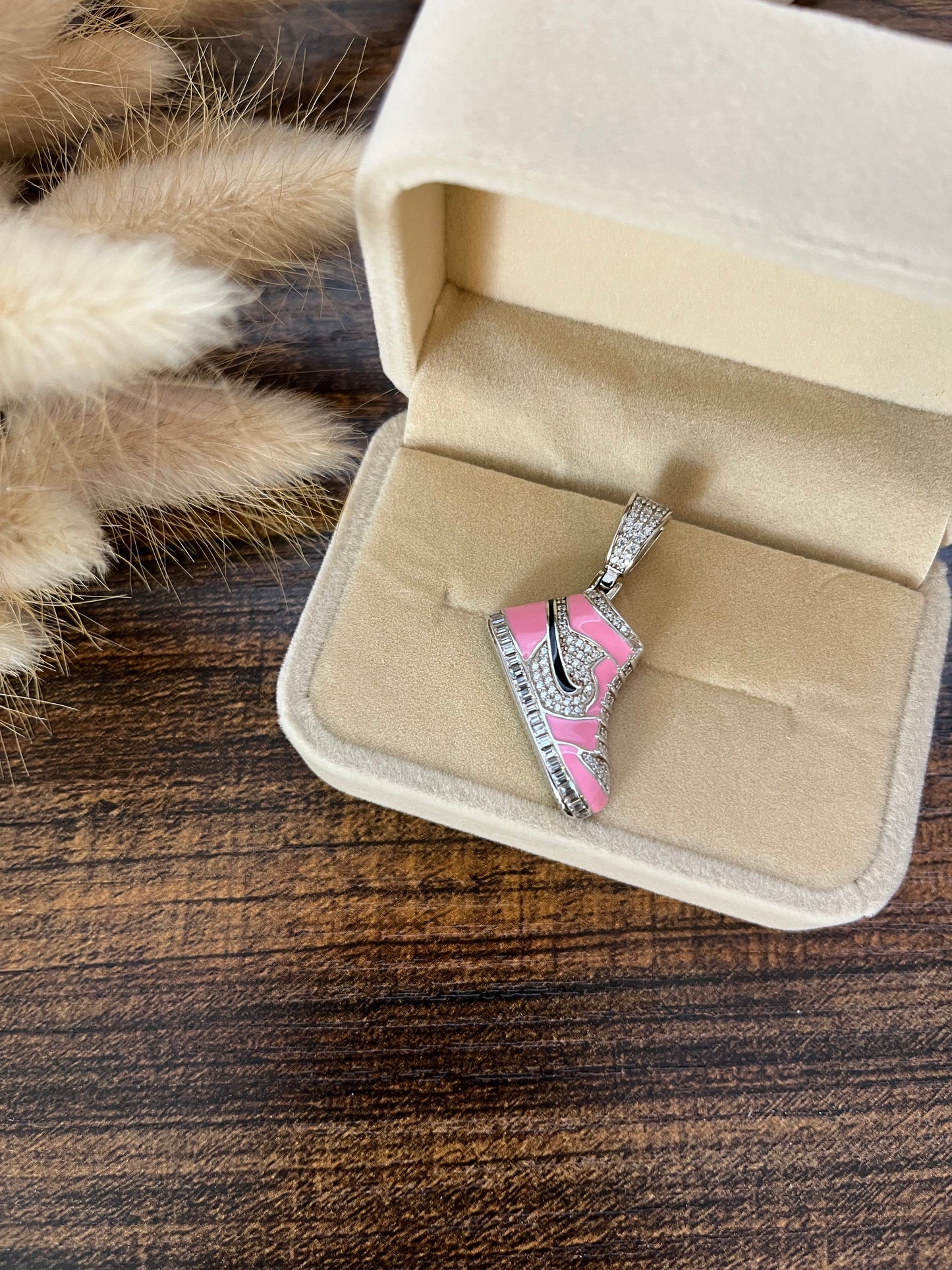 PINK PENDANT TENNIS SHOES