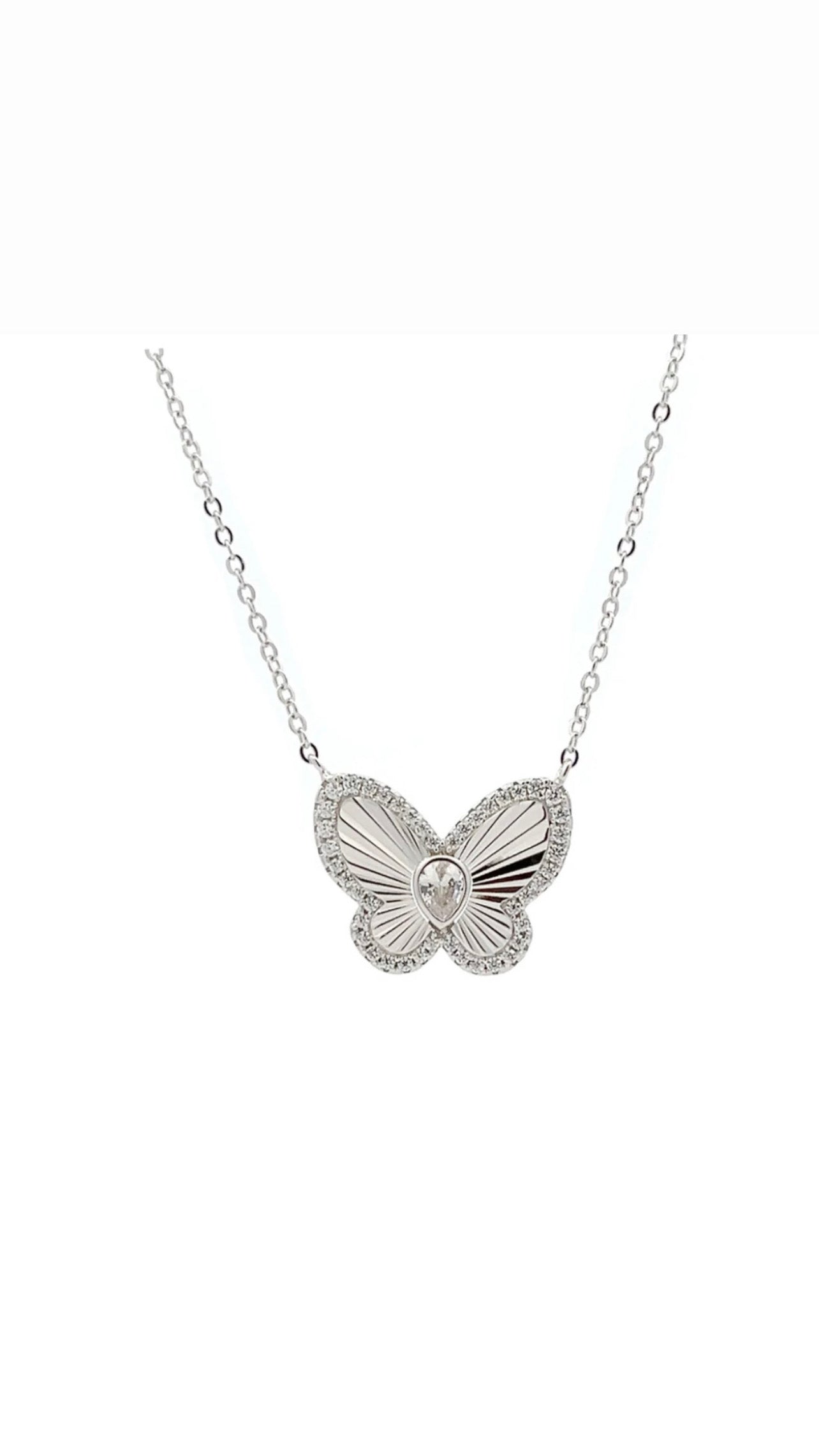 SILVER BUTTERFLY NECKLACE