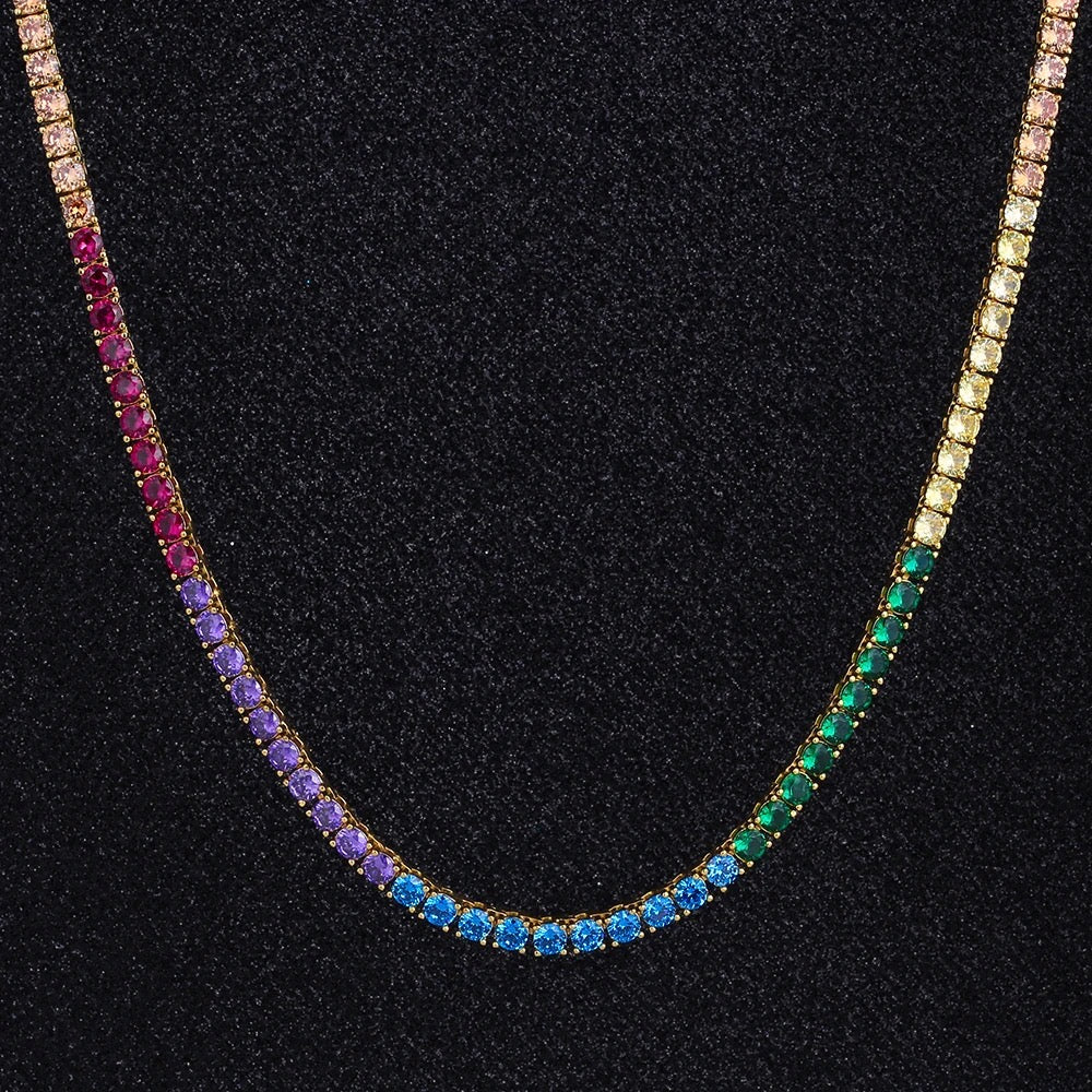 TENNIS ICE RAINBOW NECKLACE