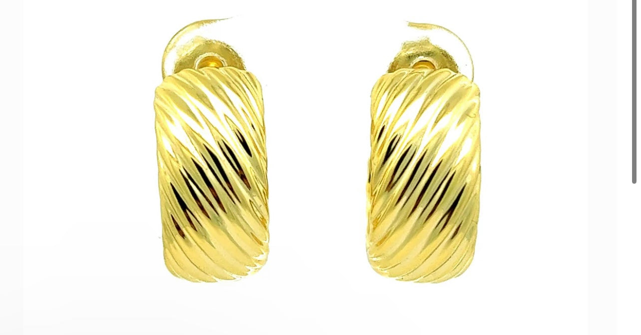 GOLD CROISSANT HOOPS