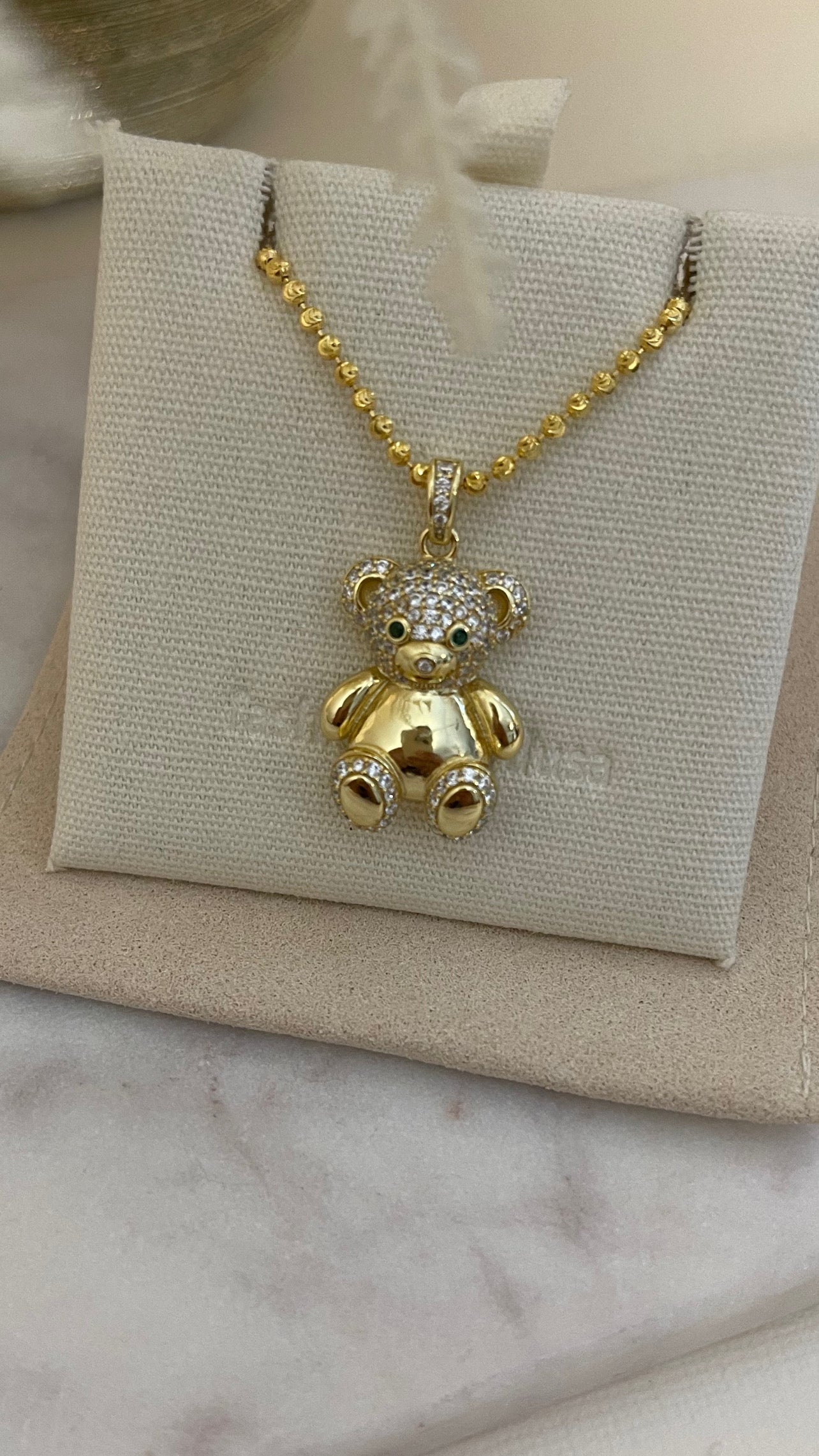 GOLD BEAR NECKLACE