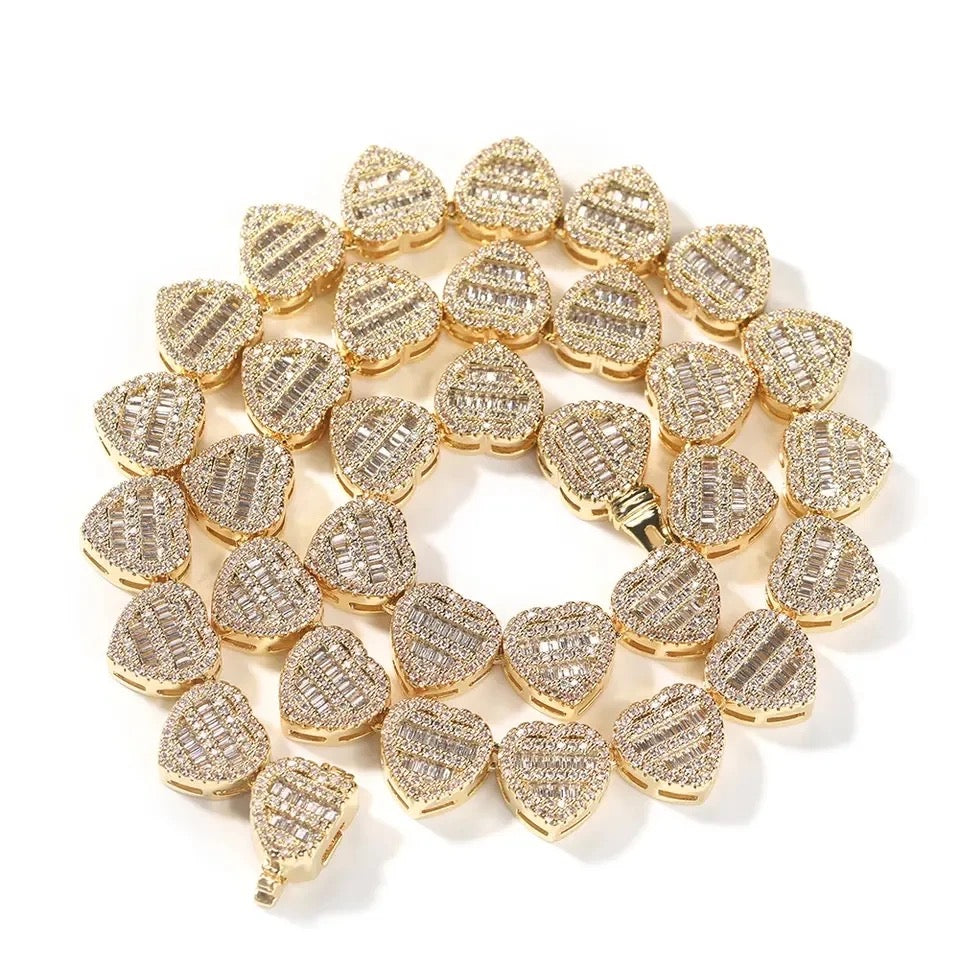 LOVELY ICE GOLD HEART SET