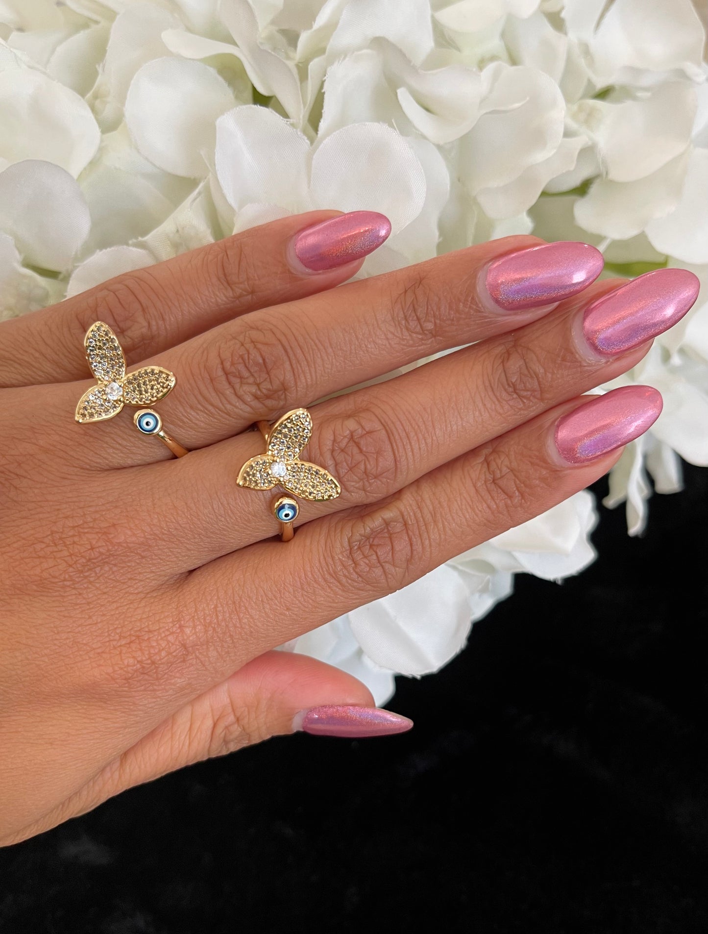 BUTTERFLY EVIL EYE RING