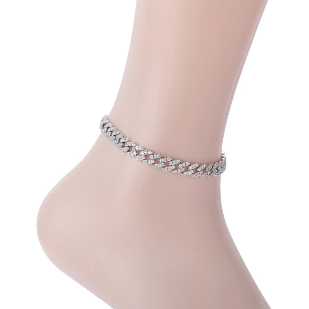 CUBAN LINK ANKLET SILVER