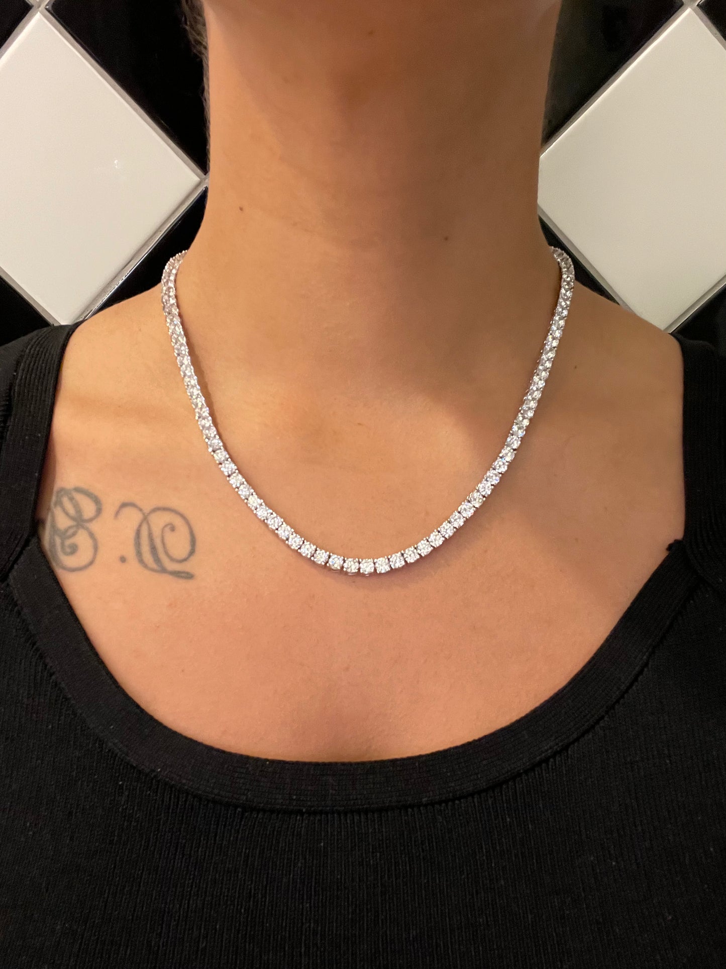 SILVER TENNIS ICE NECKLACE 3MM