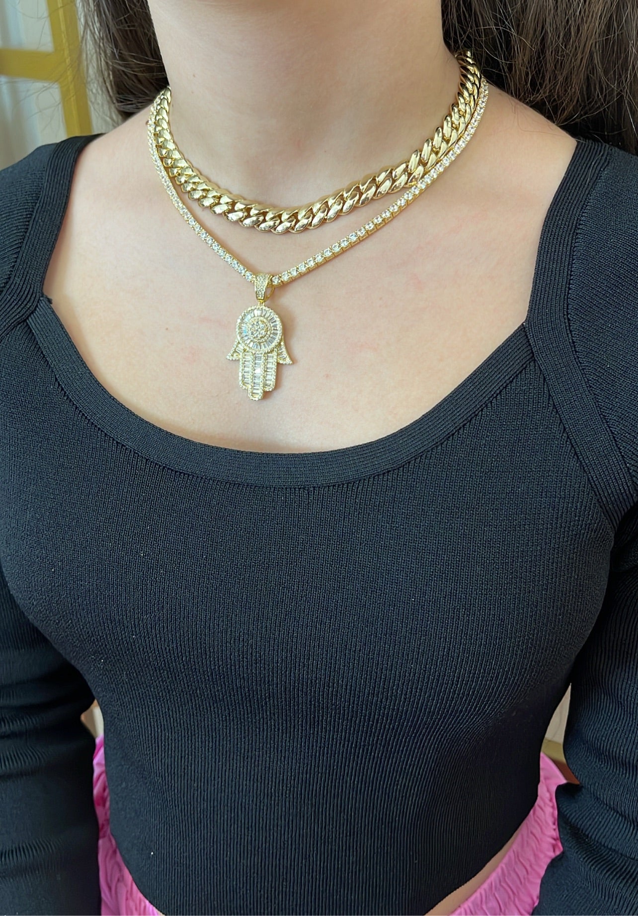 HORUS GOLD HAMSA NECKLACE