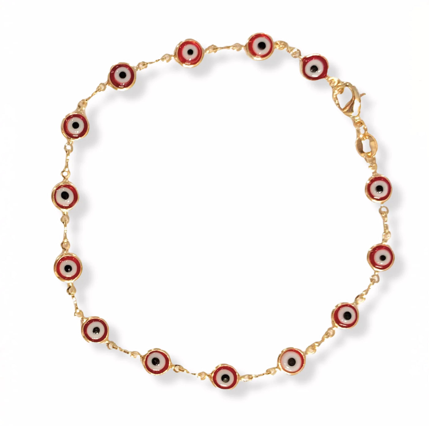 RED EVIL EYE LINK ANKLET