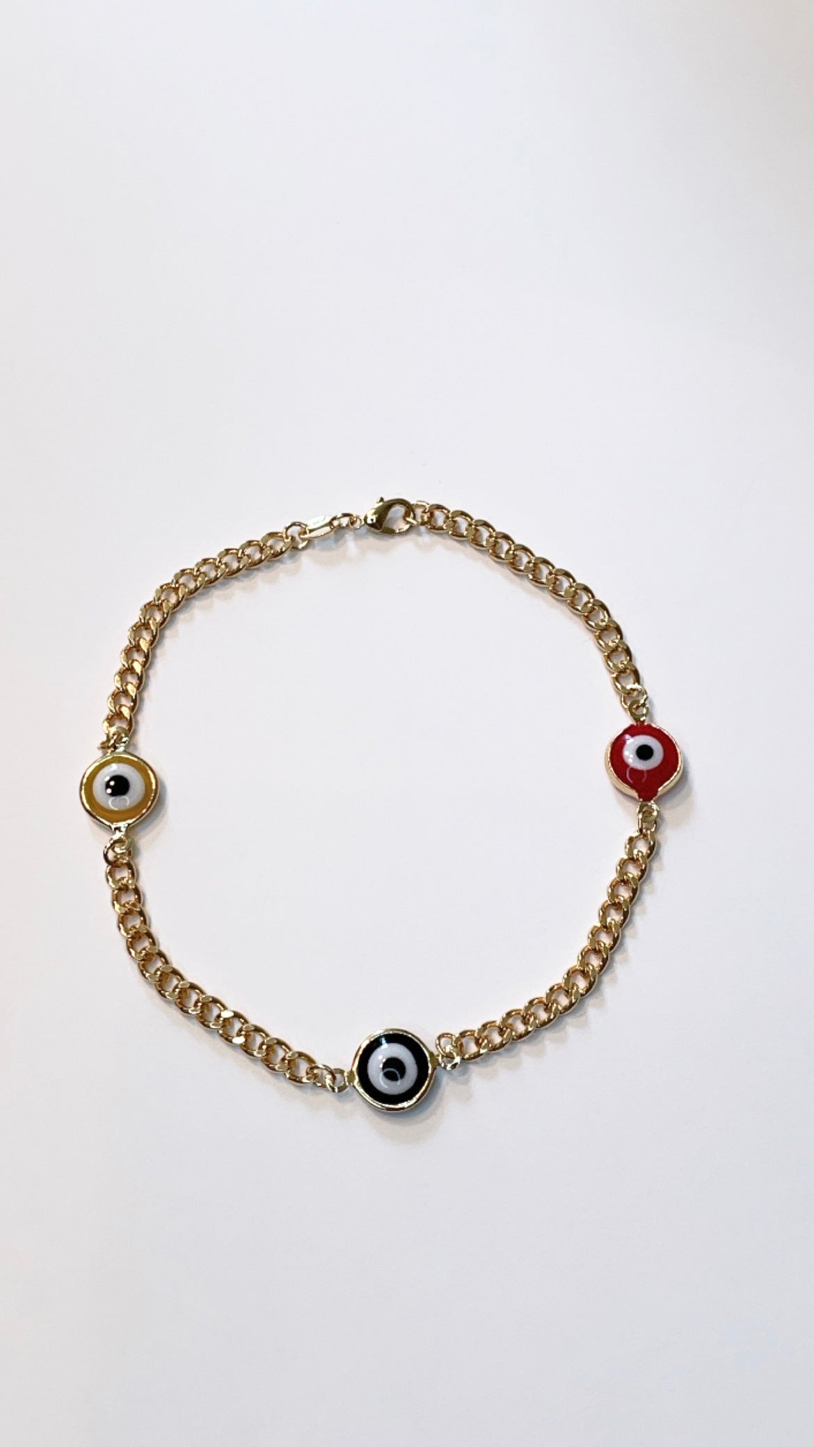 CUBAN LINK EVIL EYE ANKLET