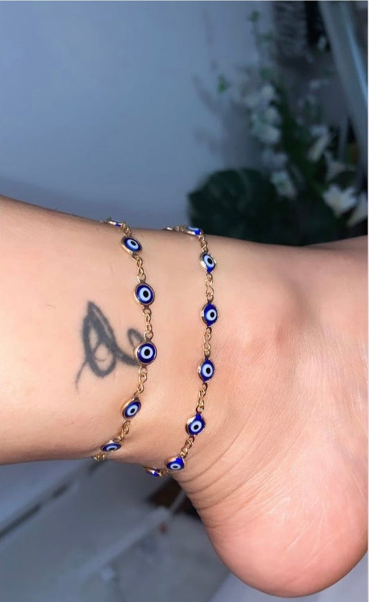 BLUE EVIL LINK EYE ANKLET