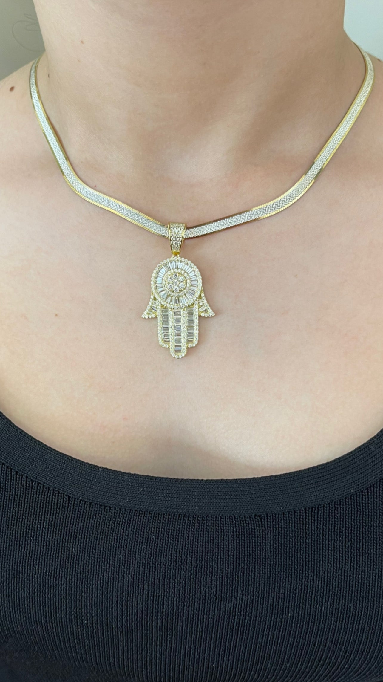 MILAN ICE HAMSA NECKLACE