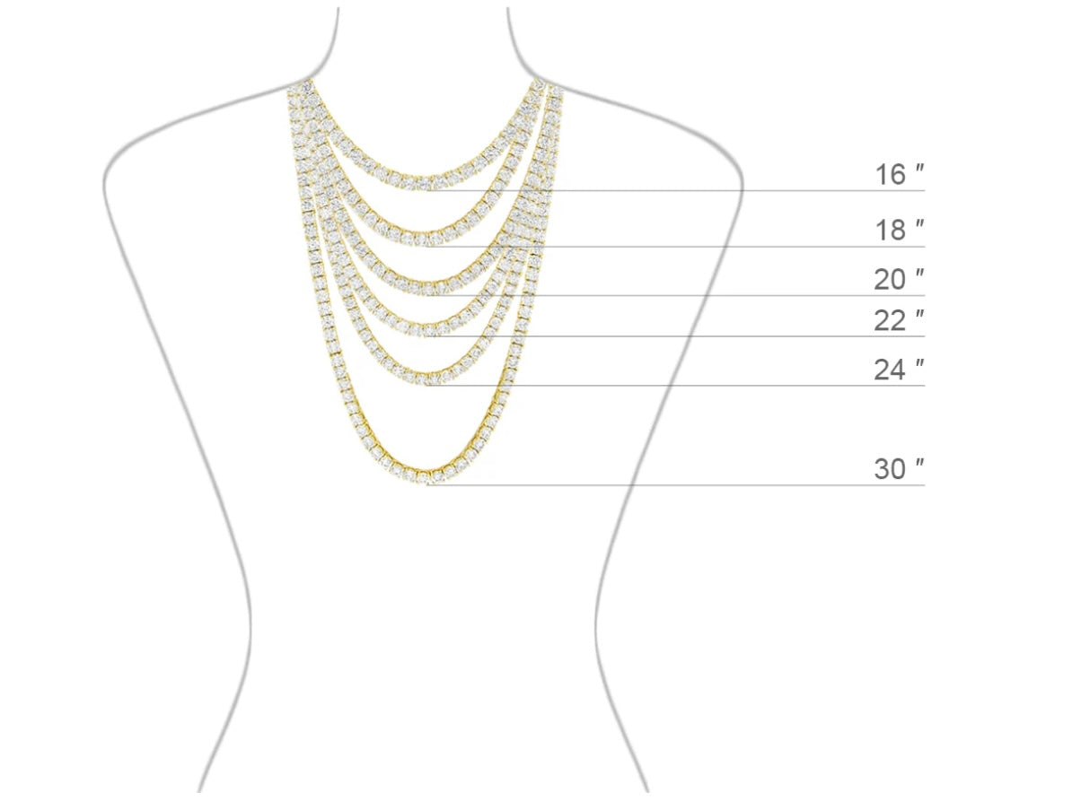 4 MM TENNIS ICE GOLD NECKLACE