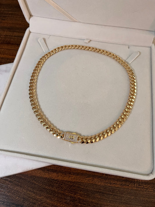 8MM CUBAN SOLID GOLD CHOKER