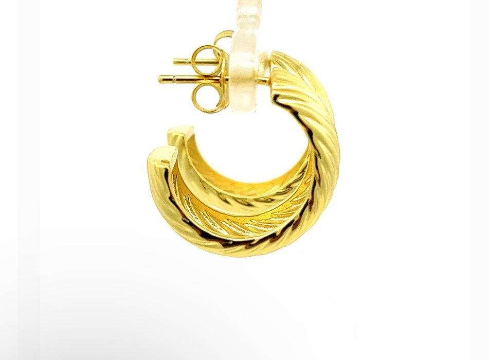 GOLD CROISSANT HOOPS