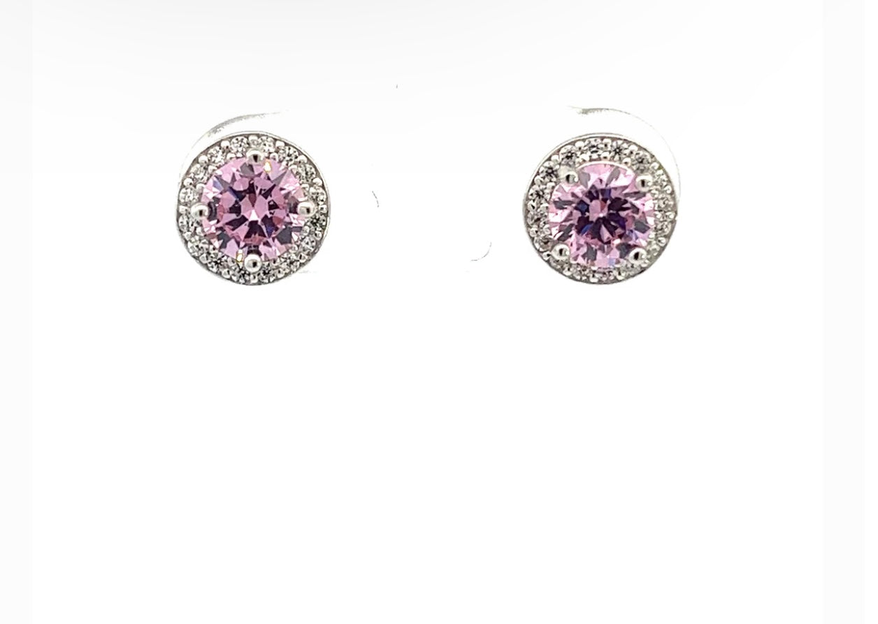 BABY PINK CIRCLE EARRINGS