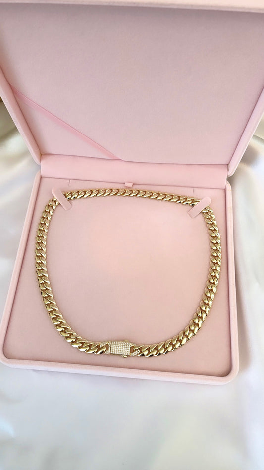 SOLID CUBAN GOLD CHOKER