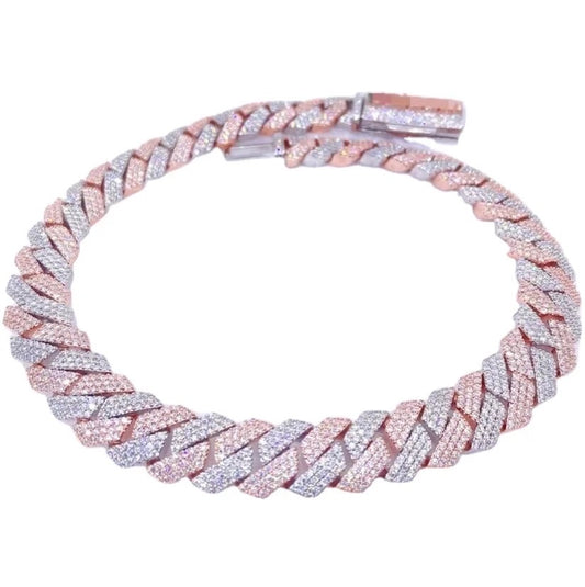 TWO TONE CUBAN NECKLACE