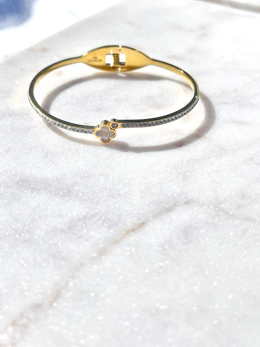 TREBOL WHITE GOLD BRACELET