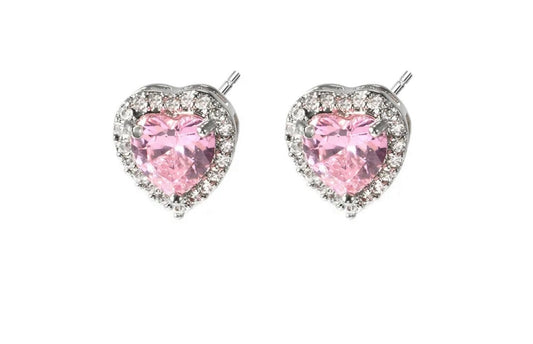 PINK SILVER EARRING