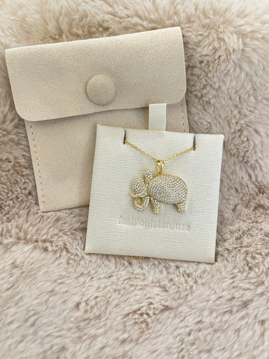 ANIKA ELEPHANT GOLD ICE NECKLACE