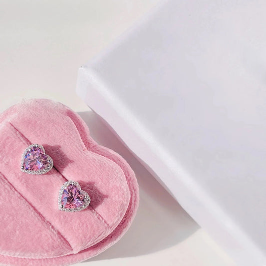 PINK SILVER EARRING