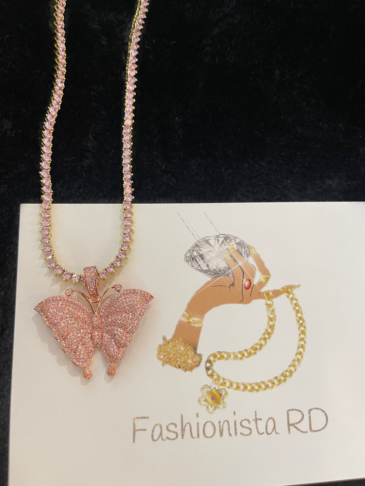 ROSSE BUTTERFLY TENNIS NECKLACE