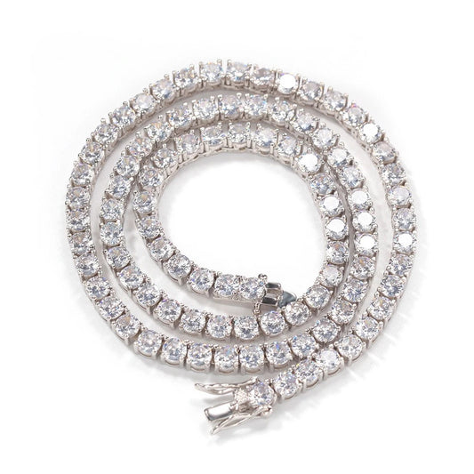 SILVER TENNIS ICE NECKLACE 3MM