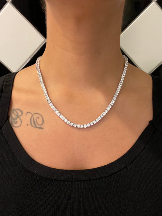 SILVER TENNIS ICE NECKLACE 3MM