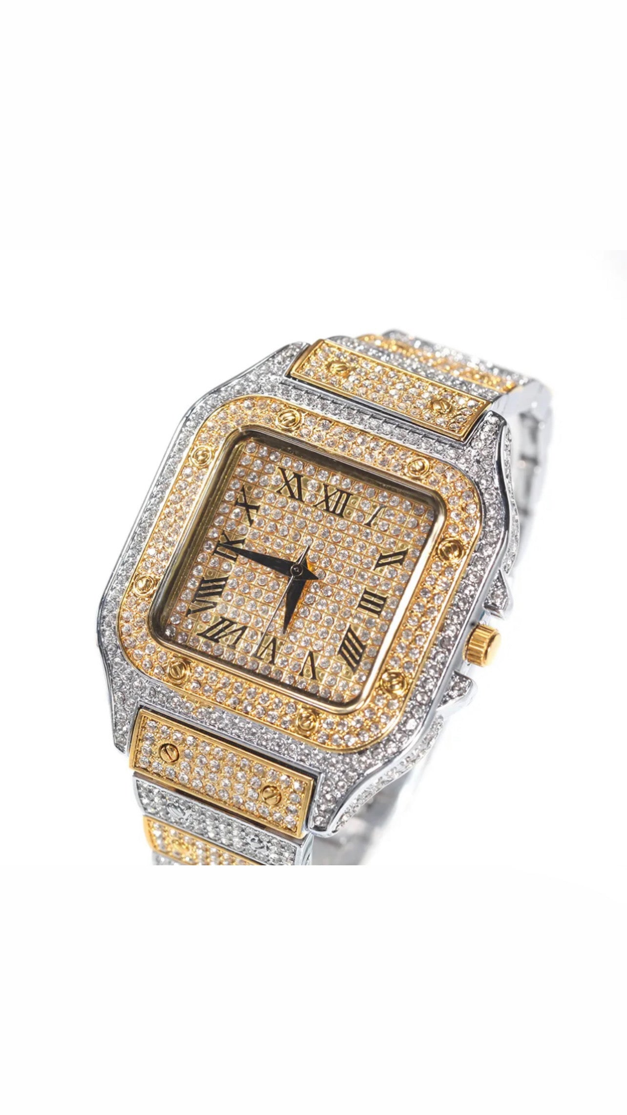 GILT TWO TONE ICE WATCH