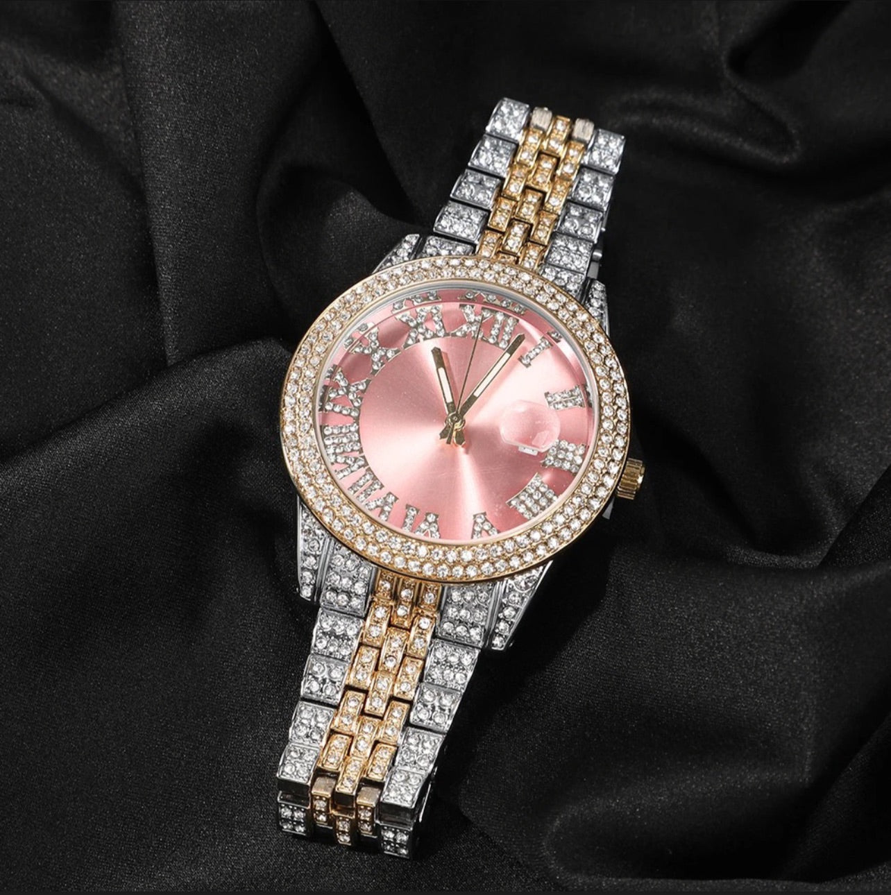 PINK TWO TONE SILVER WATCH
