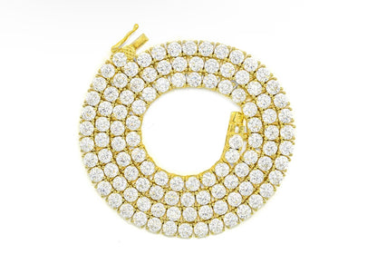 4 MM TENNIS ICE GOLD NECKLACE