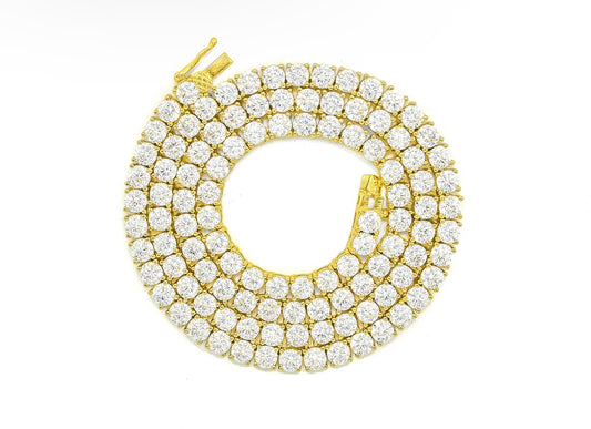 4 MM TENNIS ICE GOLD NECKLACE